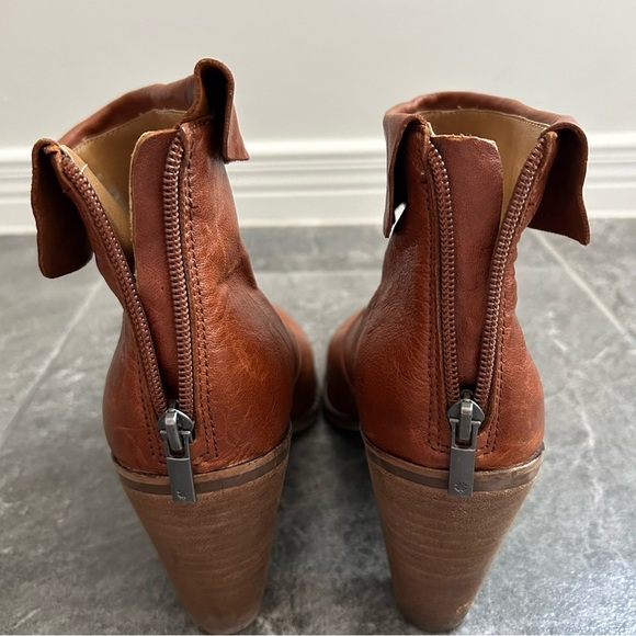Lucky Brand Nycott Leather Bootie Stacked Heel Size 10M(42) Brown Fall Boho - Picture 8 of 16